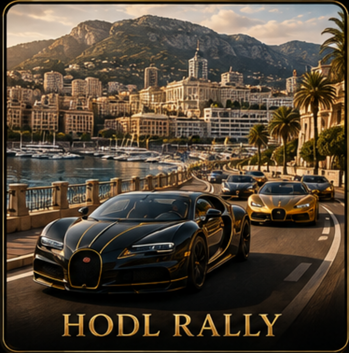 HODL Rally supercars in Monaco